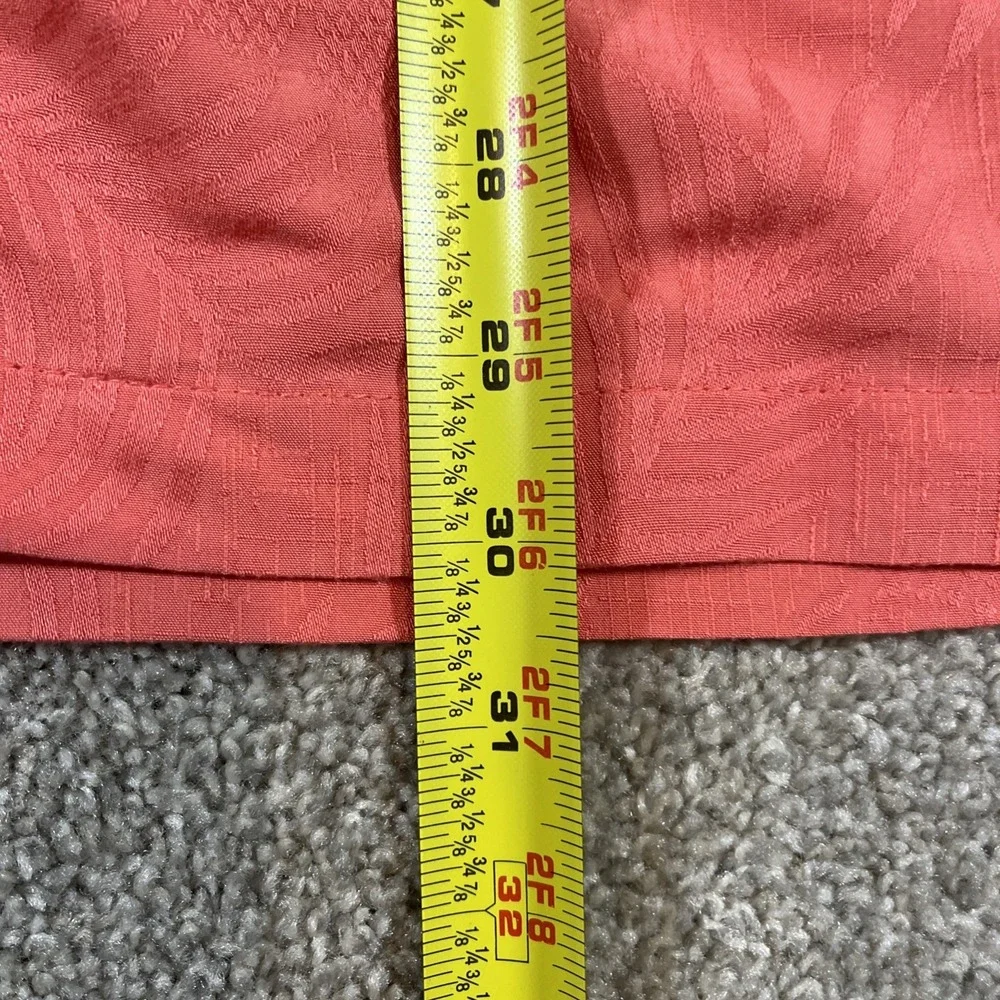 Joe Marlin Hawaiian Shirt XL Pink Palm Leaves‎ Design Coconut Buttons - Picture 6 of 8